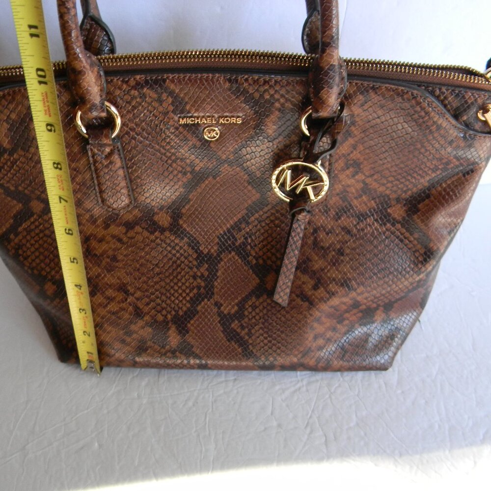 Michael Kors Elson Brown Snake Python Embossed Le… - image 3